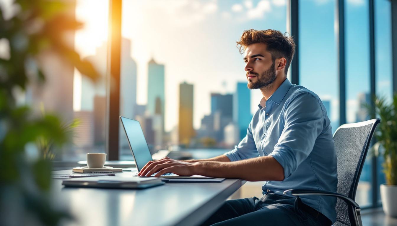 Étudiant en alternance développeur web travaillant sur son ordinateur