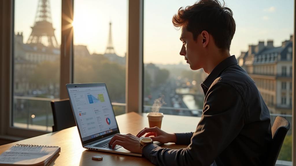 Étudiant utilisant des outils d'IA pour l'analyse de données marketing