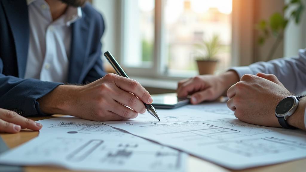 Architecte au travail sur des plans en 2025