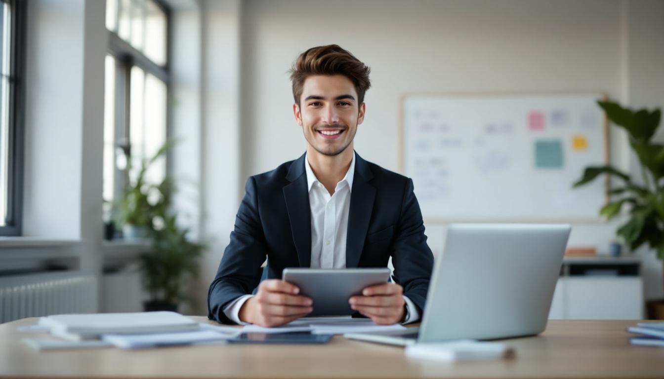 Micro-entrepreneur travaillant sur son ordinateur portable