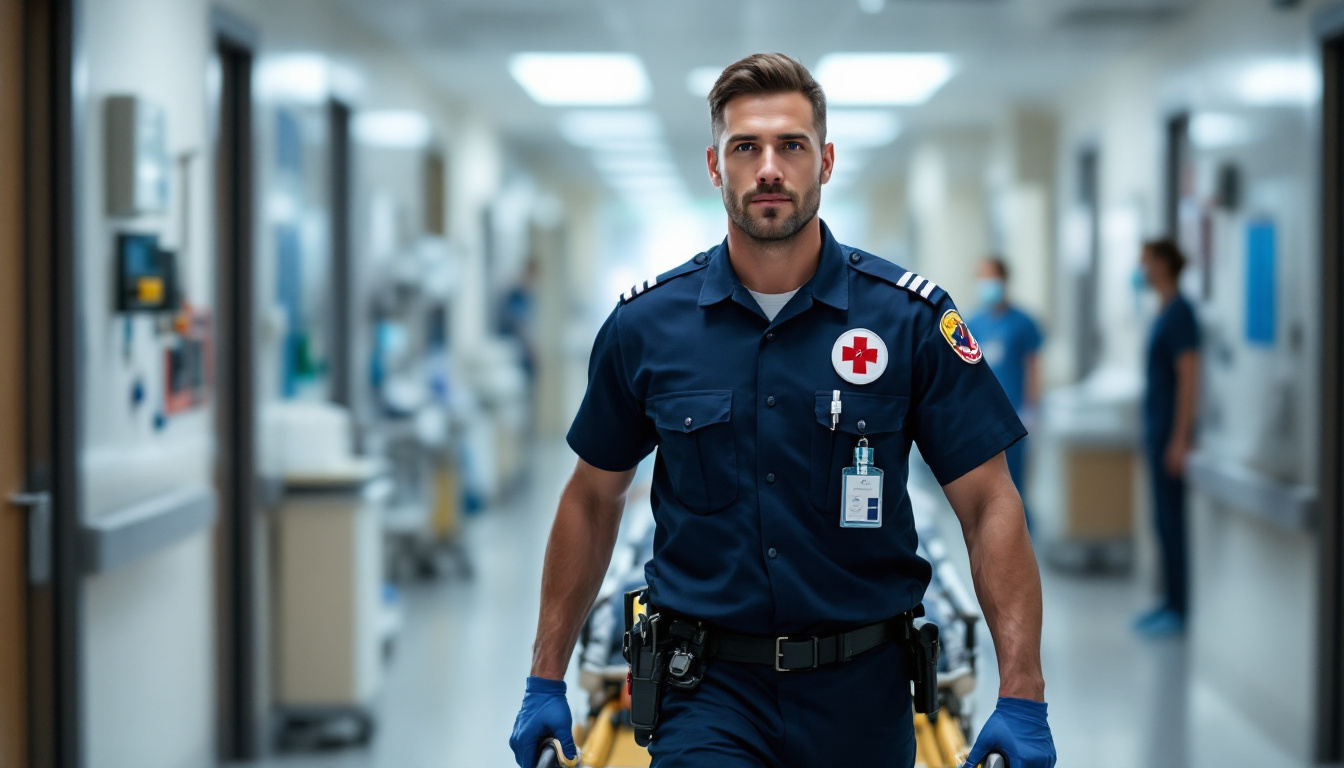 Brancardier en action dans un hôpital