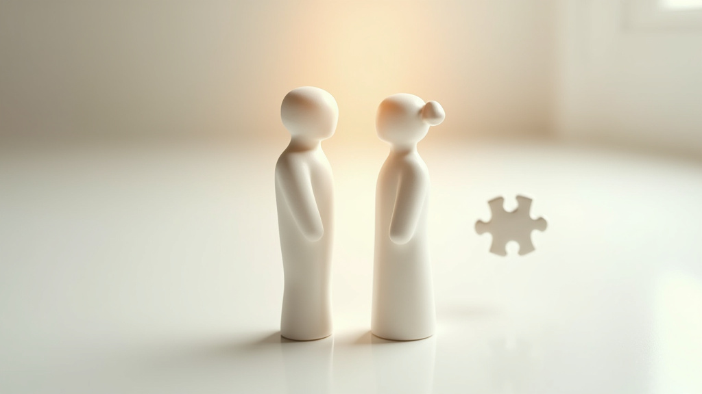 Couple discutant autour d'un ordinateur portable