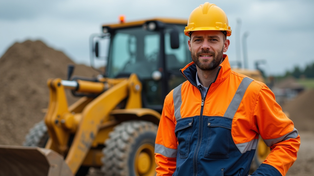 Conducteur d'engins au travail sur un chantier