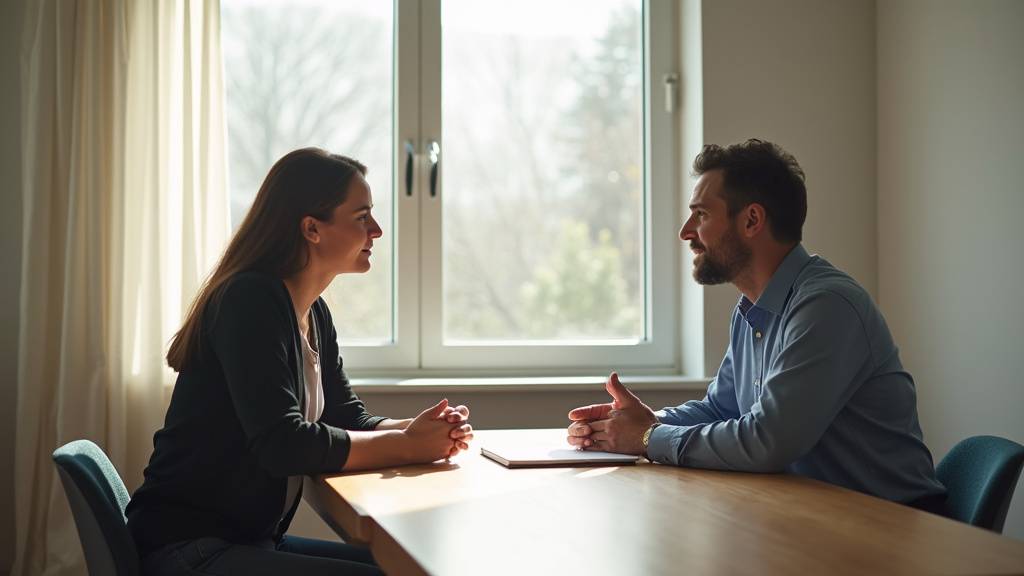 Conseiller en insertion professionnelle accompagnant un candidat dans une démarche de recherche d'emploi