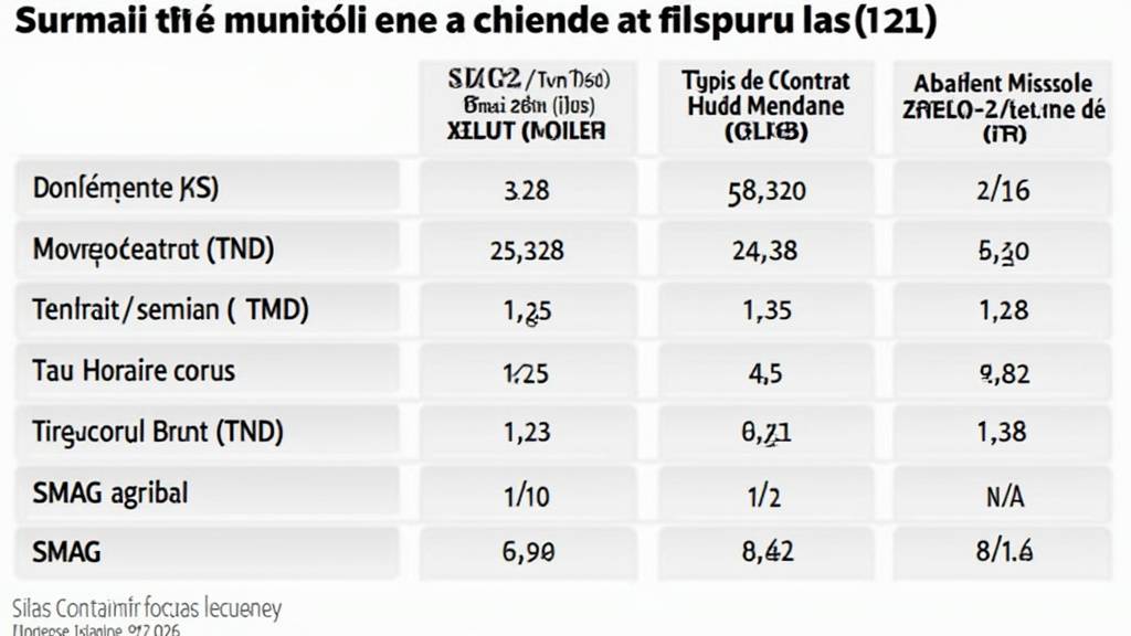 Graphique illustrant la répartition du coût du travail entre employeur, cotisations et salaire net en Tunisie