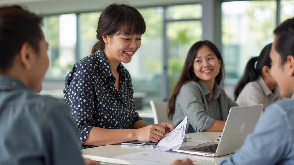 Une famille souriante devant une maison moderne à Bangkok