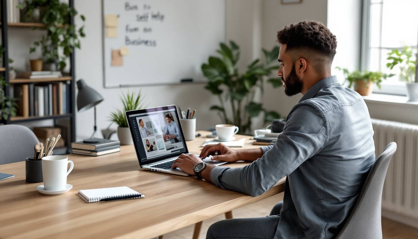 Personne travaillant en freelance sur un ordinateur portable