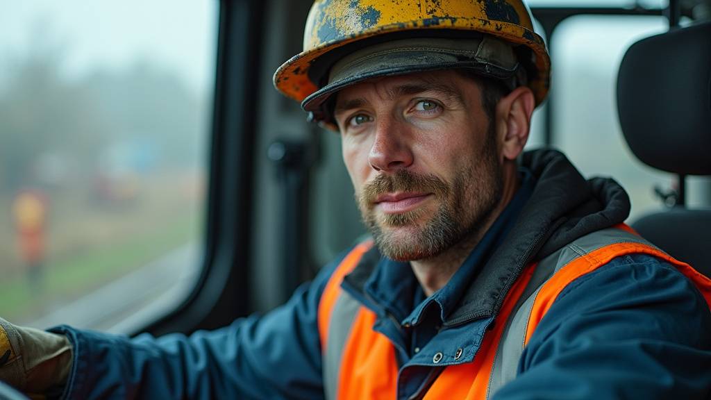 Grutier communiquant par radio avec son équipe sur le chantier