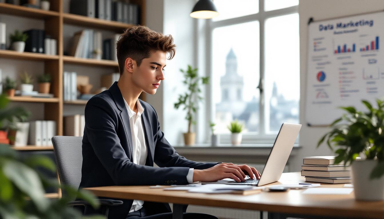 Étudiants en formation data marketing à Paris travaillant sur des analyses de données