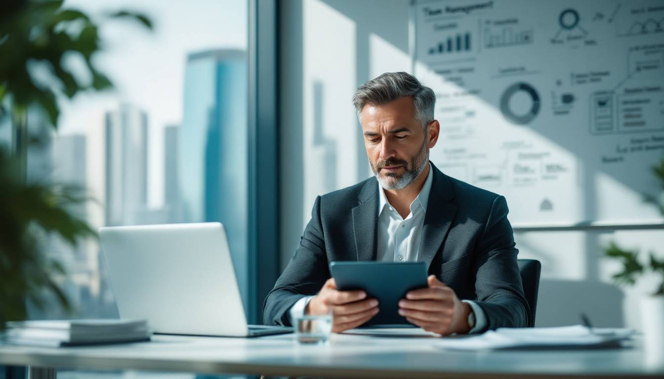 Manager fonctionnel en réunion stratégique
