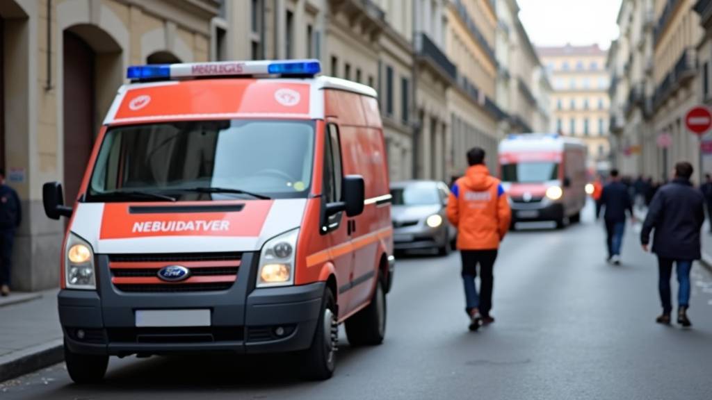 Ambulancier aidant un patient à monter dans une ambulance