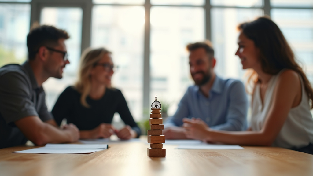 Équipe collaborative travaillant ensemble dans un bureau moderne