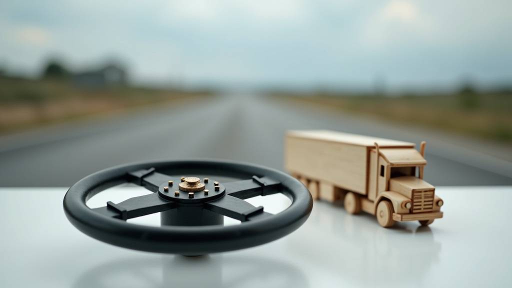 Camion articulé sur autoroute en pleine circulation