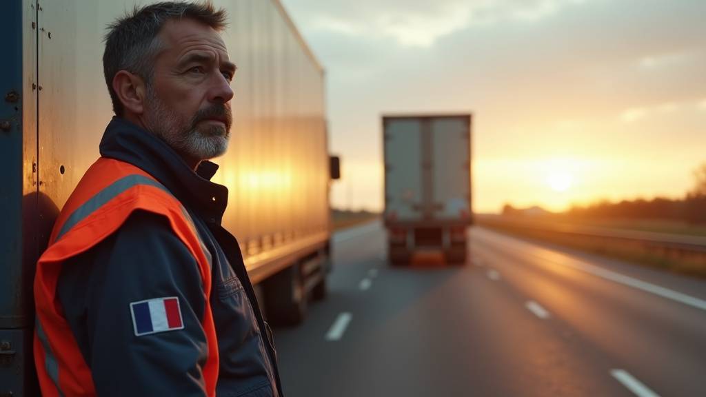 Conducteur poids lourd en formation avec son camion articulé