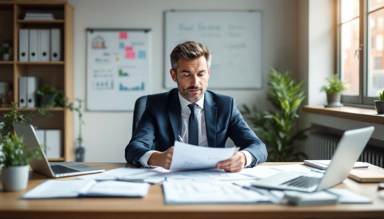 Gestionnaire de location professionnel en train de gérer un bien immobilier