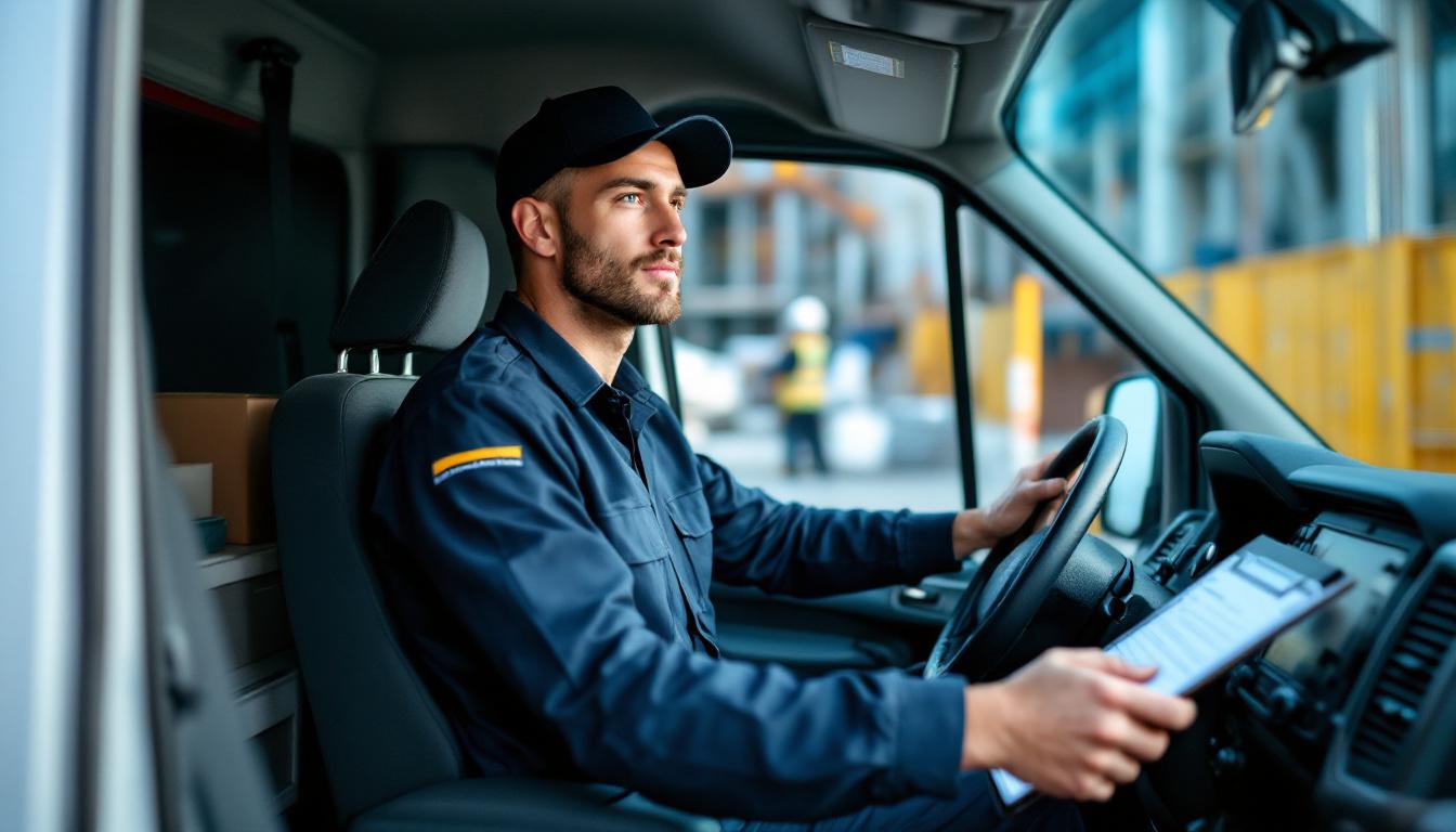 Chauffeur livreur de matériels en action sur chantier 2025