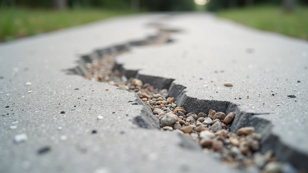 Surface de béton désactivé montrant des différences de texture après un lissage incorrect