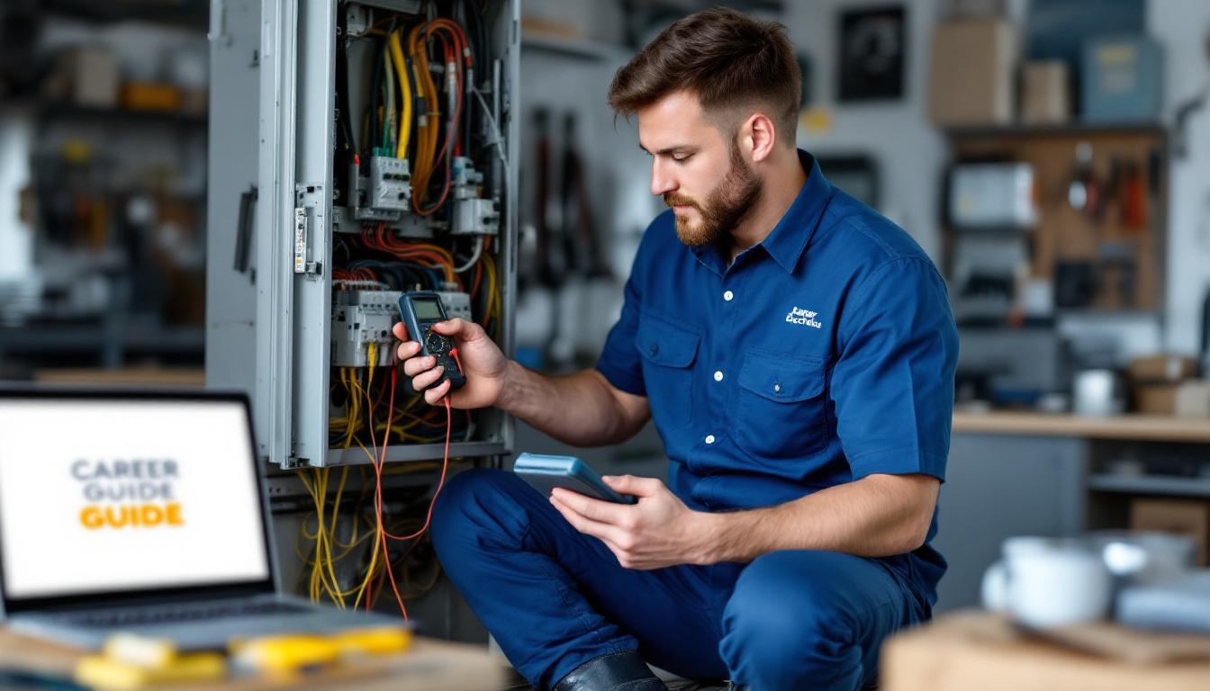 Électricien travaillant sur un tableau électrique