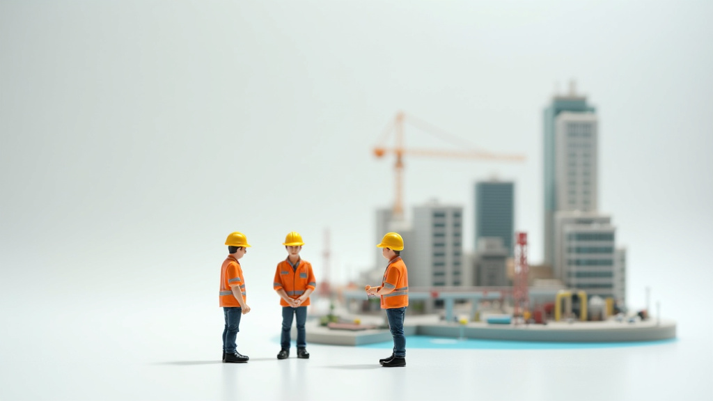 Ingenieur genie civil sur chantier avec plans et casque