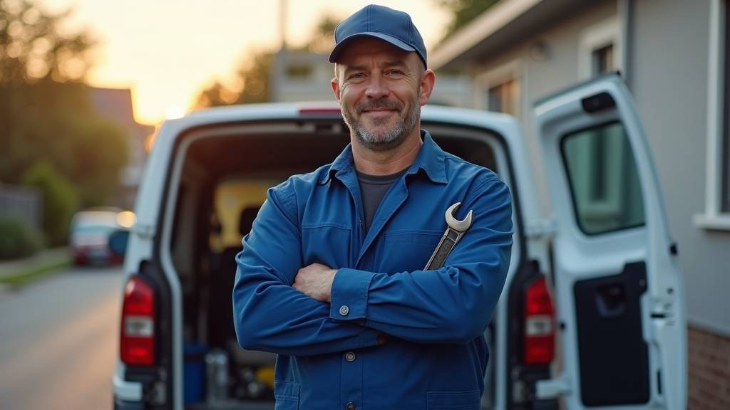 Plombier reparant une tuyauterie sous un evier